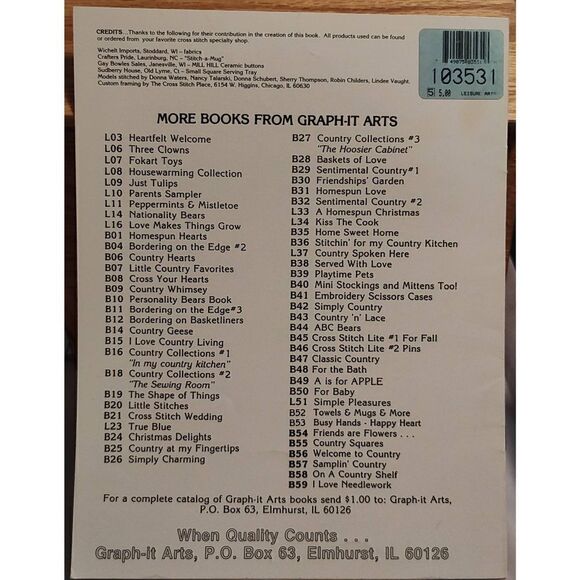 Samplin' Country Cross Stitch Leaflet by Graph-it Arts #57. By Lynn Waters Busa - Picture 2 of 2